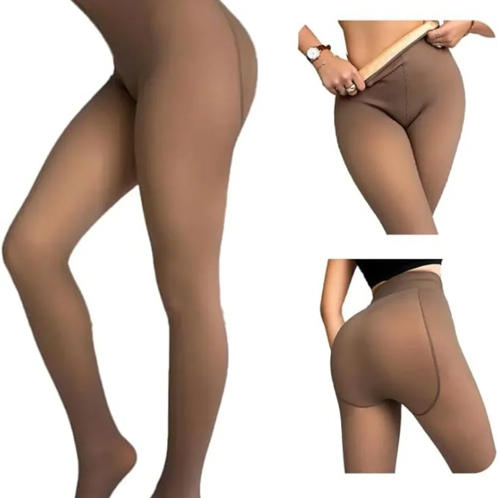 Women's Thick Fleece Lined Transparent Tights